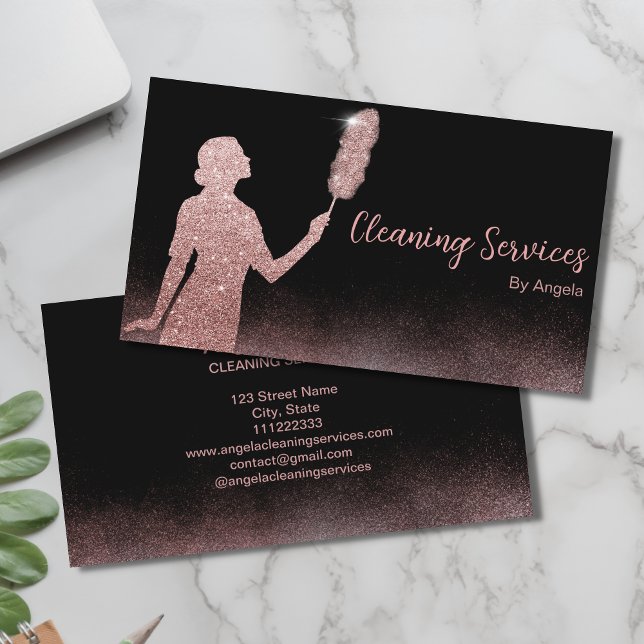 Rose Goldmedaille Reinigung Dienstleistungen Spark Visitenkarte (Von Creator hochgeladen)