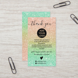 Rose Goldminze Glitzer Glitzern bedanken sich Visitenkarte