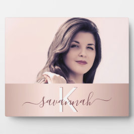 Rose-Goldmonogramm-Foto Fotoplatte