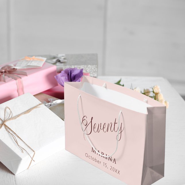 Rose Goldname-Skript 70. Geburtstag Große Geschenktüte (Von Creator hochgeladen)