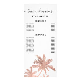 Rose Goldpalme Haar Make-up Preis Werbekarte