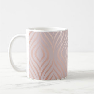 Rose Goldpfauenfedern, Vintag Kaffeetasse