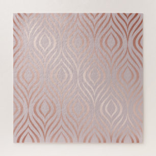 Rose Goldpfauenfedern, Vintag Puzzle