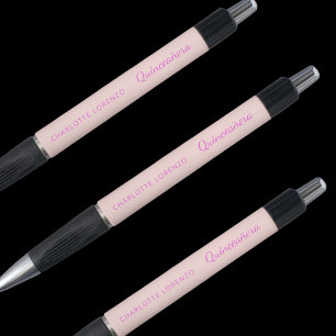 Rose Goldpinken Name Quinceanera Kugelschreiber