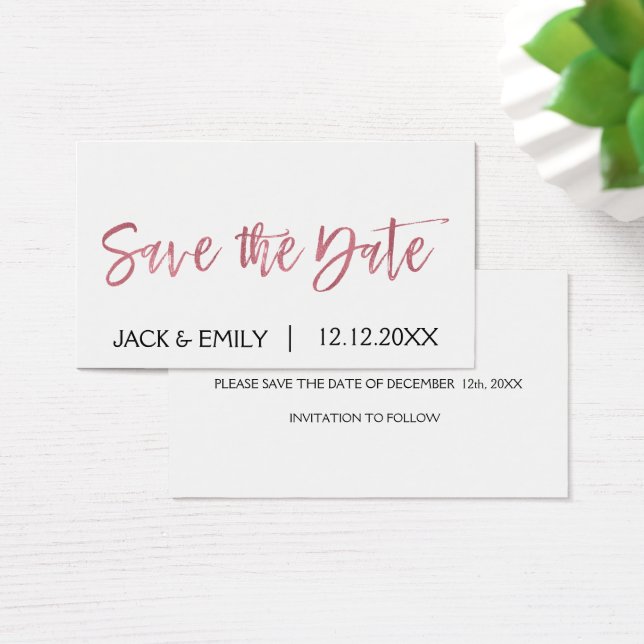 Rose Goldpinsel Save the Date (Schreibtisch)