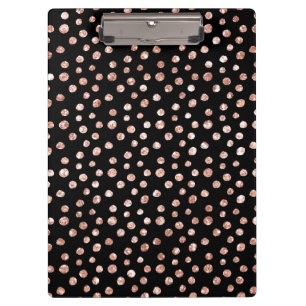 Rose Goldrosa Helle Bronze Punkte Schwarz Chic Klemmbrett