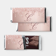 Rose Goldrot Glitzer Tropfen Monogramm