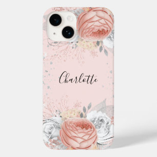 Rose Goldrot Rosa Silbername Blume Case-Mate iPhone 14 Hülle
