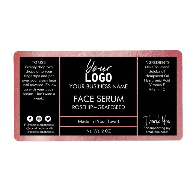 Rose Goldschimmer-Effekt Schwarzer Serum (Vorne)