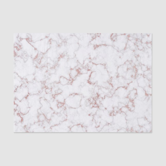 Rose Goldstein Weißer grauer Stein Marmor Seidenpapier (Vorderseite)