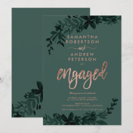 Rose Goldtypografie Blumengrün Einladung