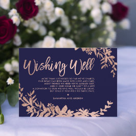 Rose Goldtypografie Blumenmarineblau wünschend gut Begleitkarte
