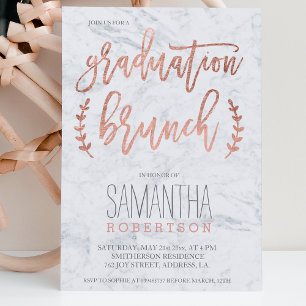 Rose Goldtypografie Marmor Abschluss Brunch Einladung