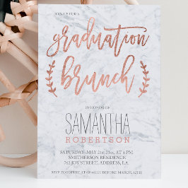 Rose Goldtypografie Marmor Abschluss Brunch Einladung