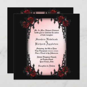 Rose Goth Theme Hochzeit Einladung