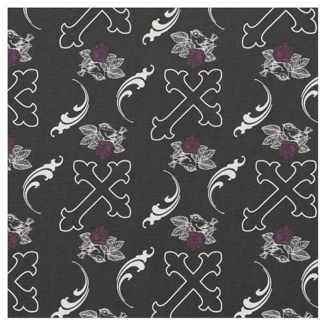 Rose Gothic Cross Fabric Stoff (Nahaufnahme)