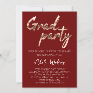 Rose Graduation Party Script Grad Burgund Einladung