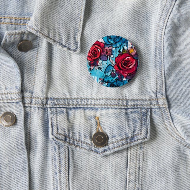 Rose Graffiti Urban Streetwear  Button (Beispiel)