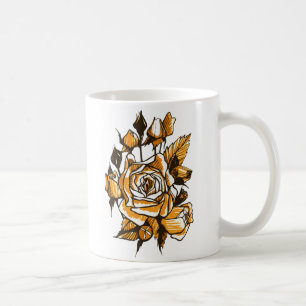 Rose, grafische Blumenkunst, blühende Blume der Ro Tasse