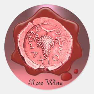 ROSE GRAPE WINE RED WAX SIEGEL RUNDER AUFKLEBER