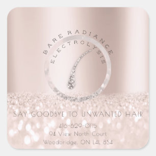 Rose Grau1 Quadratischer Aufkleber