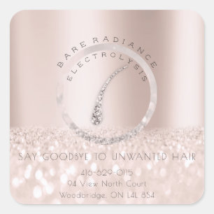 Rose Grau2 Quadratischer Aufkleber