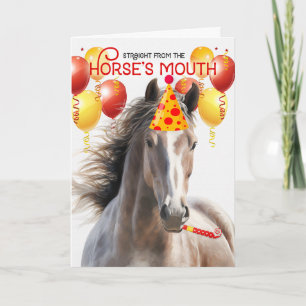 Rose Gray Horse Funny Geburtstag Karte