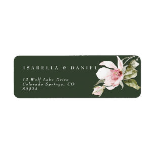 Rose Green Magnolia Wedding-Rücksendeadresse