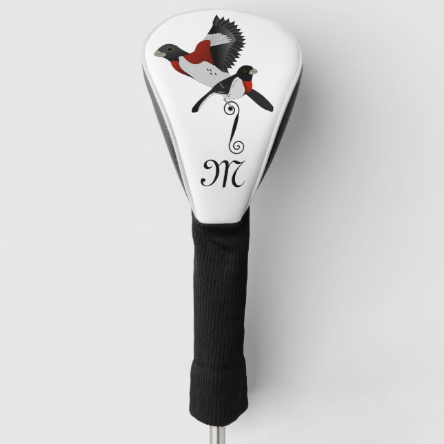 Rose Grosbeak Kardinal Bird gezüchtet Golf Headcover (Vorderseite)