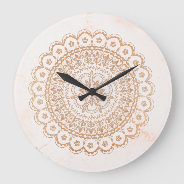 Rose Große Wanduhr (Vorderseite)