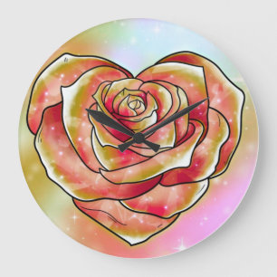Rose Große Wanduhr