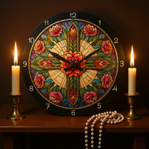 Rose Große Wanduhr