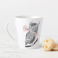 Rose Großes Horned Owl Latte Tasse