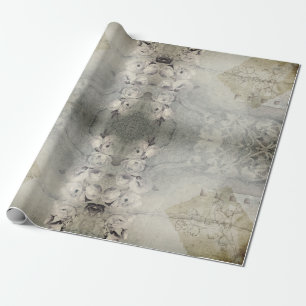 Rose Grunge Gray Gothic Geschenkpapier