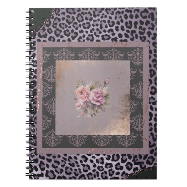 Rose-Grunge im Blumenmuster Notizblock (Vorderseite)