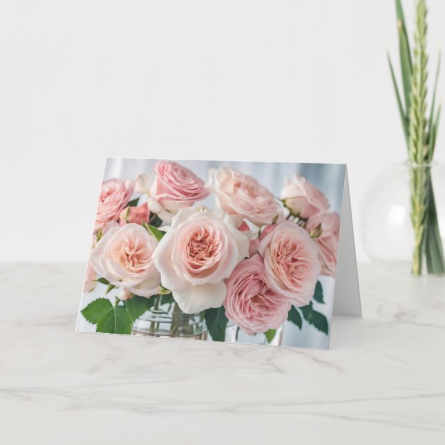 Rose Grußkarte Feiertagskarte (Vorderseite)