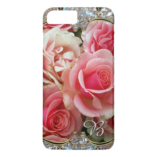 Rose halten Monogramm gegeneinander Case-Mate iPhone Hülle (Rückseite)