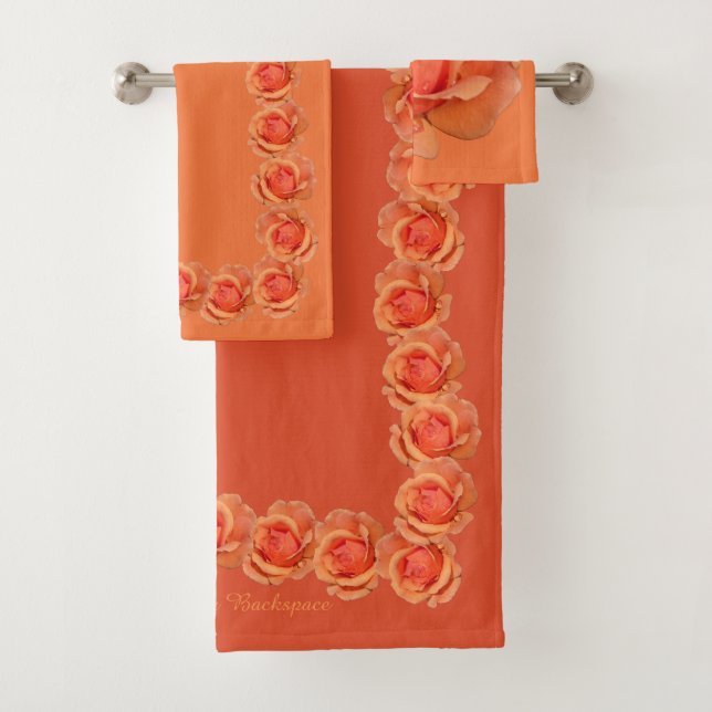 Rose Handtuch Sets Personalisiert Orange Rose Hand (Insitu)