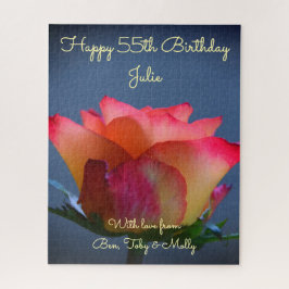 Rose Happy Birthday Personalizable Jigsaw Puzzle