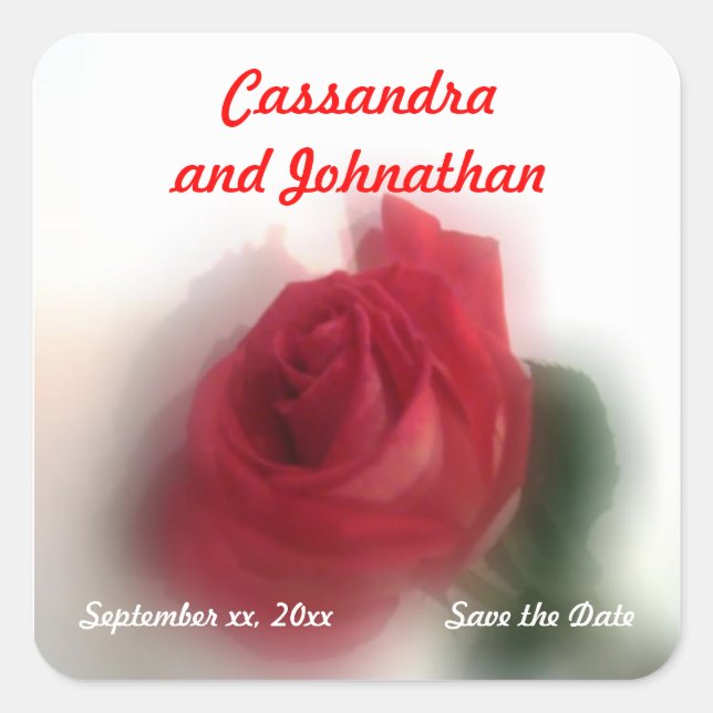Rose Haze Save the Date Aufkleber (Vorderseite)