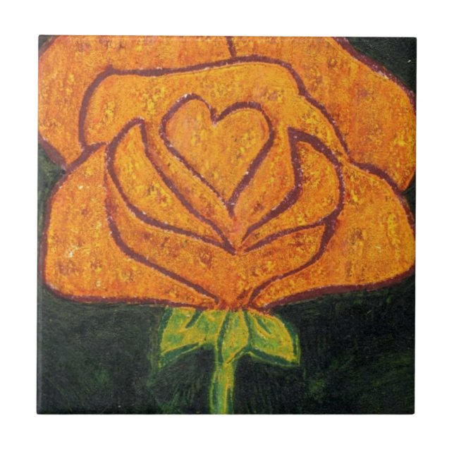 "Rose Heart #2" Kitchen Garden Keramik Tile Fliese (Vorderseite)
