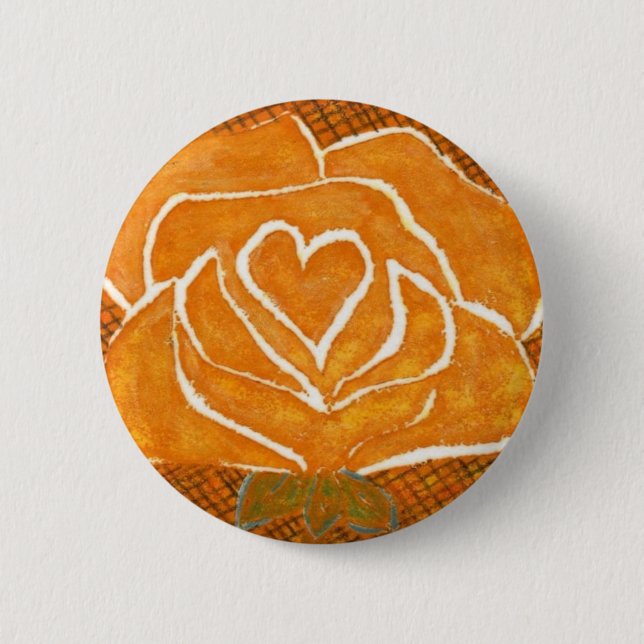 "Rose Heart #3" - Blumenschaltfläche Button (Vorderseite)