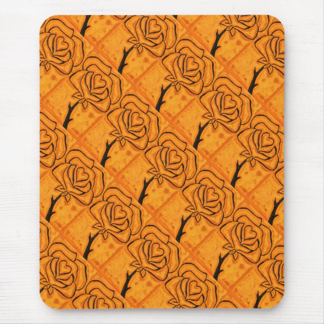 "Rose Heart #5" gepolstertes Muster florales Mouse Mousepad (Vorne)