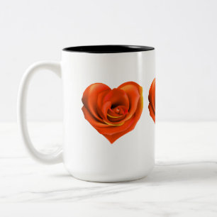 Rose Heart Bright Orange Zweifarbige Tasse