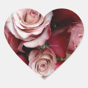 Rose Heart Wedding Stickers