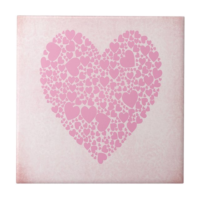 Rose Hearts Fliese (Vorderseite)