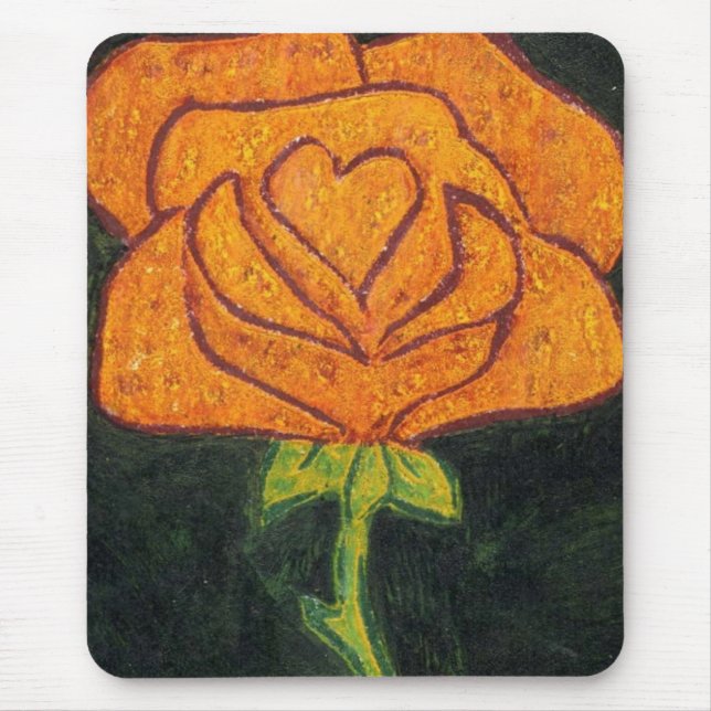 "Rose Herz #2" Blumenmousepad Mousepad (Vorne)