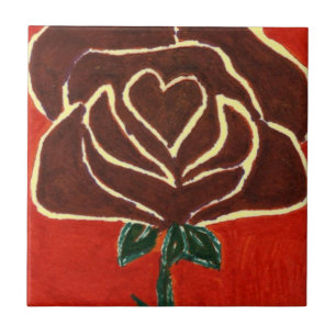 "Rose Herz #7" Kitchen Garden Keramik Tile Fliese