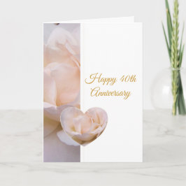 Rose Herz Personalisiert 40. Hochzeitstag Karte