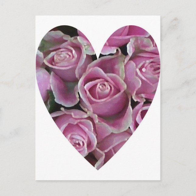 Rose Herz Postkarte (Vorderseite)